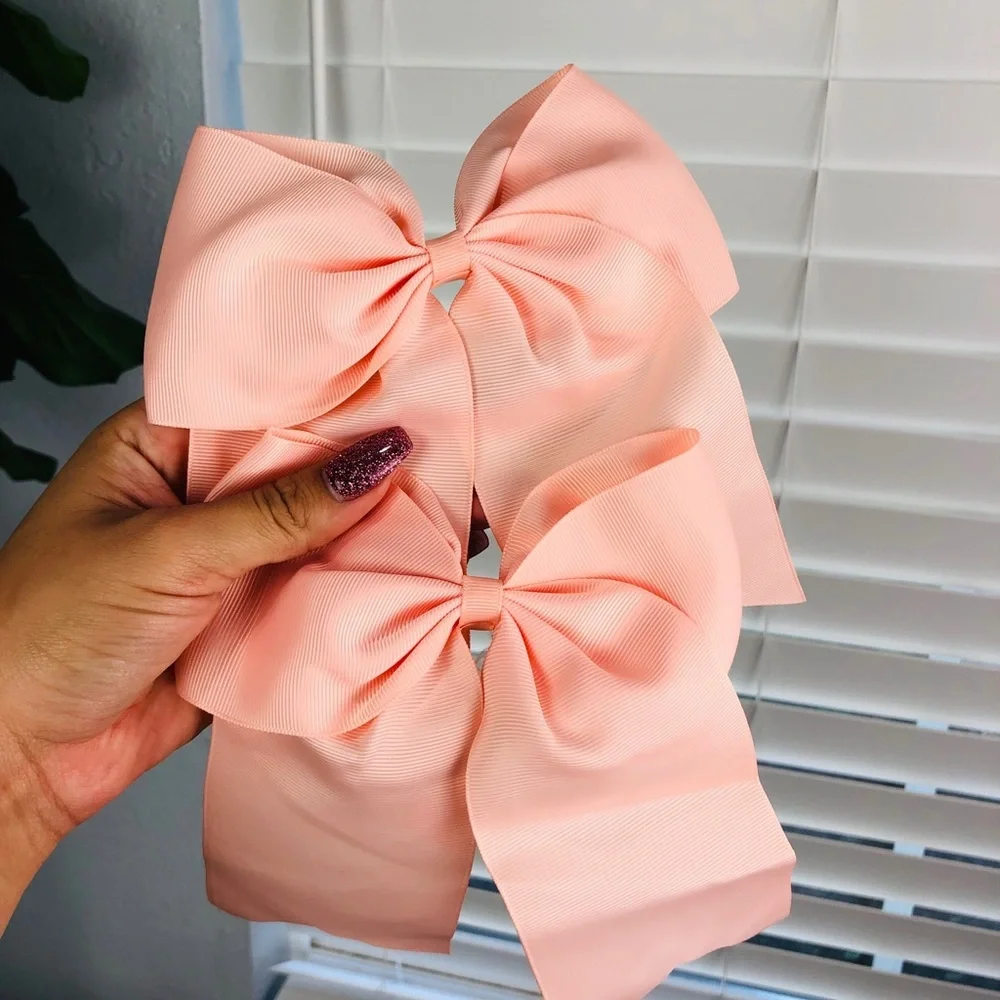 NEW 2 PACK BLUSH PINK HAIR SCRUNCHIES BOWS